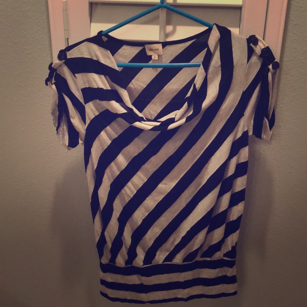 Ella Moss striped shirt with button detail